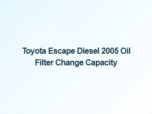 Diesel Engine Oil Filter Capacity for Toyota Escape