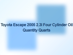 Oil Capacity for Toyota Escape 2.3l Four-Cylinder Engine